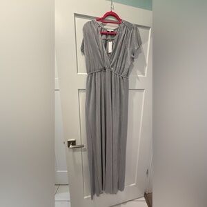 Baltic Born Athena Pleated Maxi Dress | Silver
